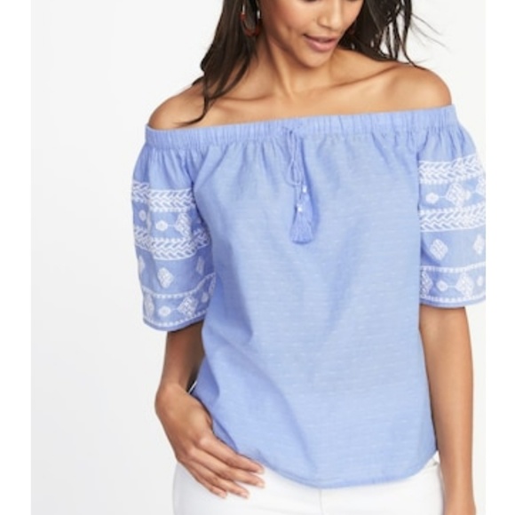 Old Navy Tops - NWT OFF SHOULDER TOP Embroidered